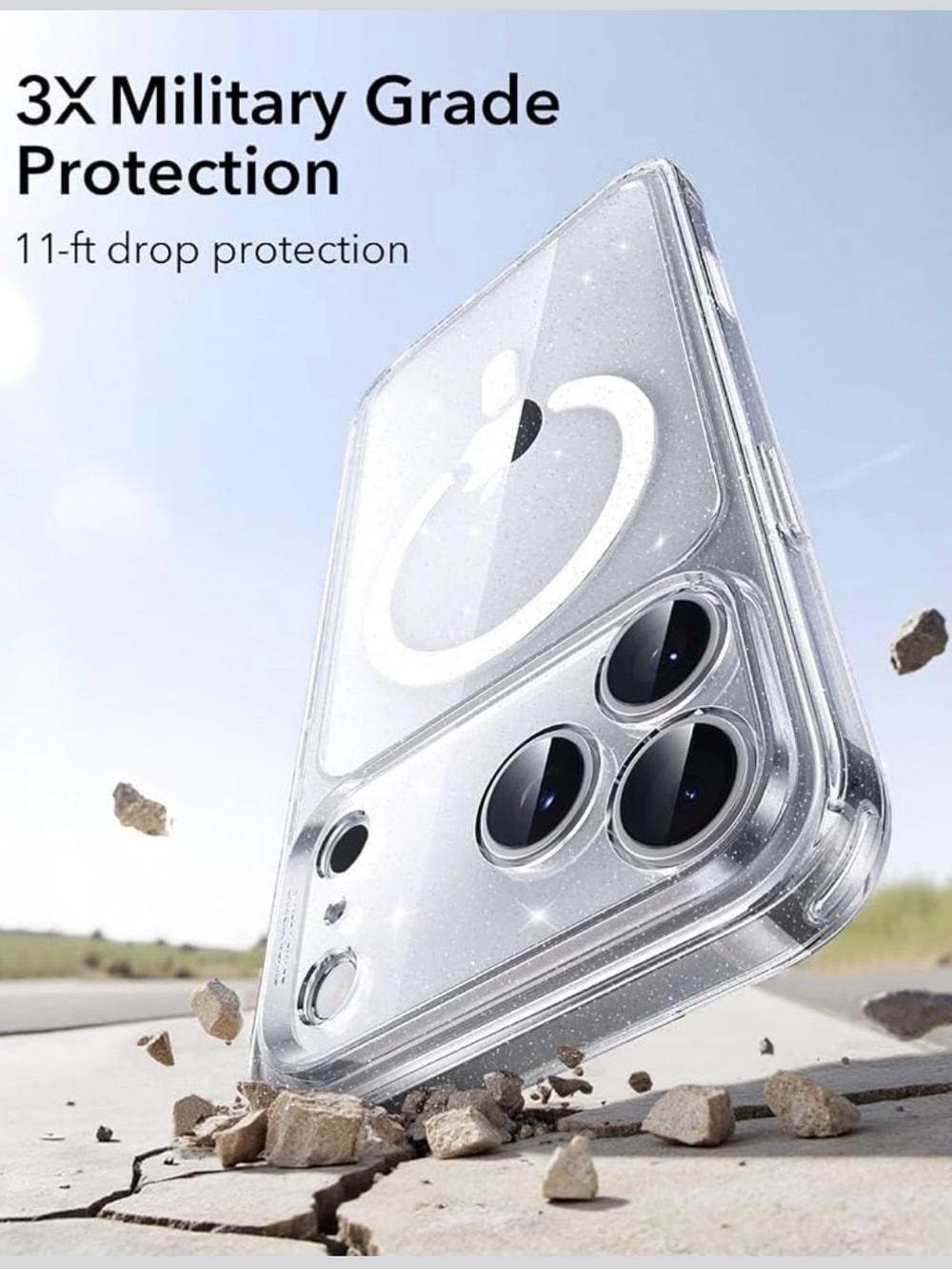 ESR Classic Hybrid for iPhone 18 Pro Max/17 Pro Max Case, Clear Shimmer